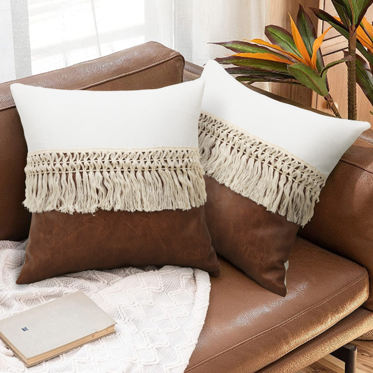 HKM-700563 Solid Color Nordic Light Pillow Cover - 45x45cm Polyester Fiber