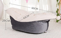 HKM-7005885 Small and Medium Cat Boat Nest Bed in Peacock Blue, Gray, and Gray Pink