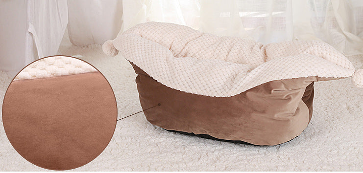 HKM-7005885 Small and Medium Cat Boat Nest Bed in Peacock Blue, Gray, and Gray Pink