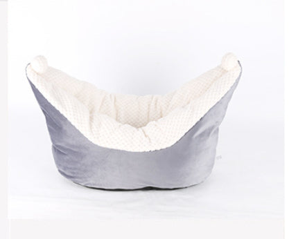 HKM-7005885 Small and Medium Cat Boat Nest Bed in Peacock Blue, Gray, and Gray Pink