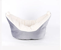HKM-7005885 Small and Medium Cat Boat Nest Bed in Peacock Blue, Gray, and Gray Pink