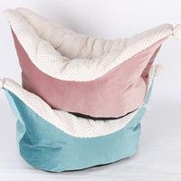 HKM-7005885 Small and Medium Cat Boat Nest Bed in Peacock Blue, Gray, and Gray Pink