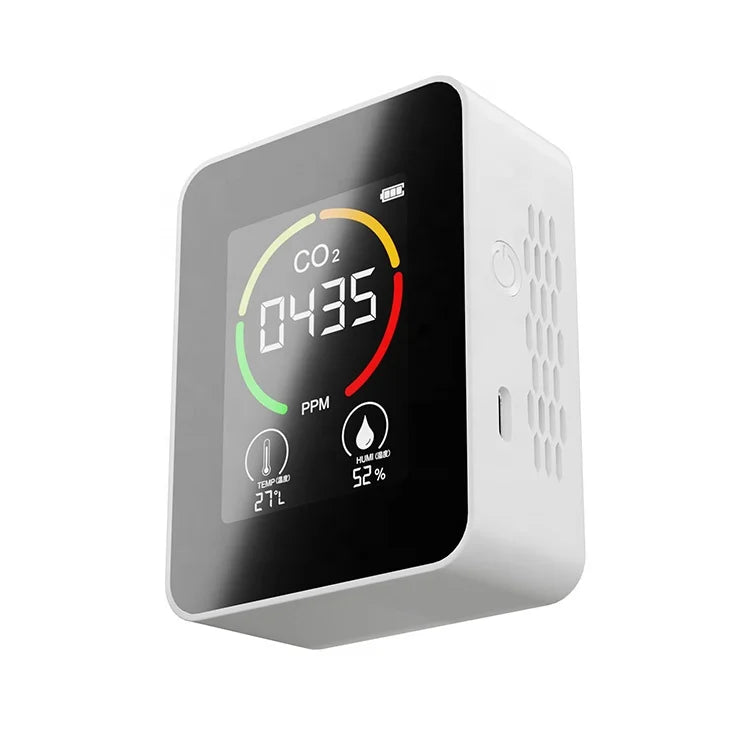 HKM-700627 Air Quality Tester CO2 Detector with Type-C Rechargeable Data Logger, Infrared Technology, LCD Display