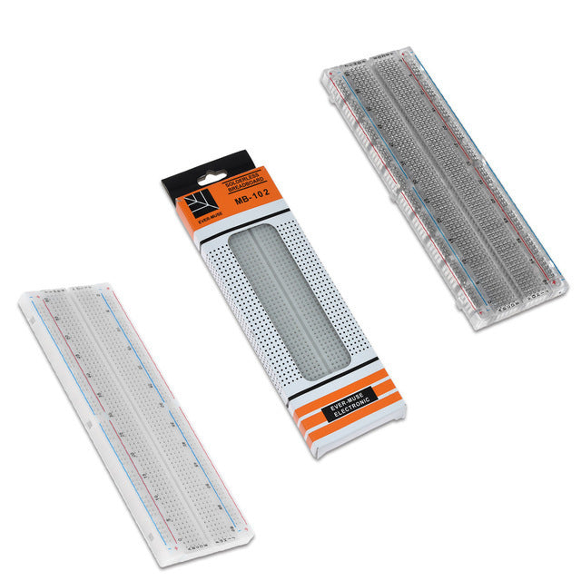 HKM-700627 Breadboard for Arduino Development – 630 Sockets, 5.6x16.5x0.85 CM, ABS Material with Phosphor Bronze Clips