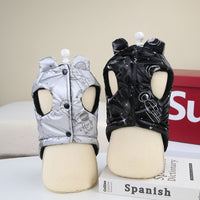 HKM-7006397 Stylish Autumn and Winter Cotton Dog and Cat Vest in Silver and Black, Multiple Sizes Available
