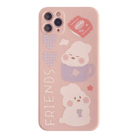 HKM-700691 Matte Soft Rabbit Phone Case for iPhone Models - UV Protective TPU Cover