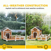 HKM-7007293 Stylish Wooden Dog House for Indoor and Outdoor Use