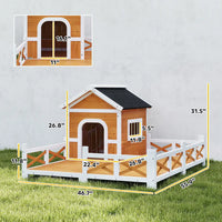 HKM-7007293 Stylish Wooden Dog House for Indoor and Outdoor Use