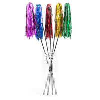 HKM-7008445 Colorful Striped Cat Teaser Wand with Elastic Rod and Plastic Ribbons