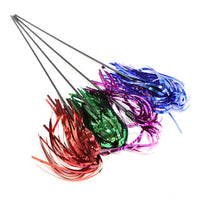 HKM-7008445 Colorful Striped Cat Teaser Wand with Elastic Rod and Plastic Ribbons