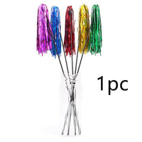 HKM-7008445 Colorful Striped Cat Teaser Wand with Elastic Rod and Plastic Ribbons