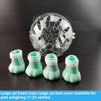 HKM-7009085 Cat Anti-Licking Head Cover with Foot Covers - Comfortable ABS Material for All Seasons