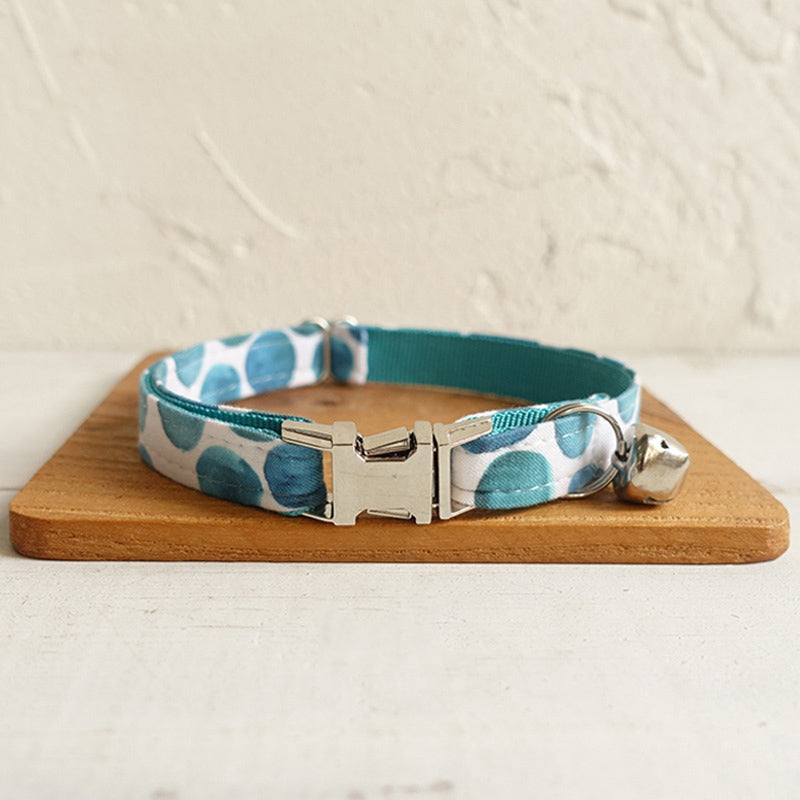 HKM-7009597 Stylish Polyester Cat Collar with Lock Closure and Printed Design
