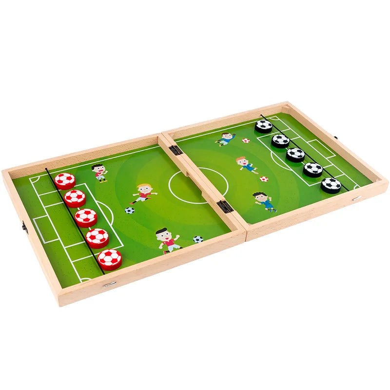 HKM-701011 15 in 1 Wooden Fast Sling Puck Board Game – Indoor Family Fun and Party Game for All Ages