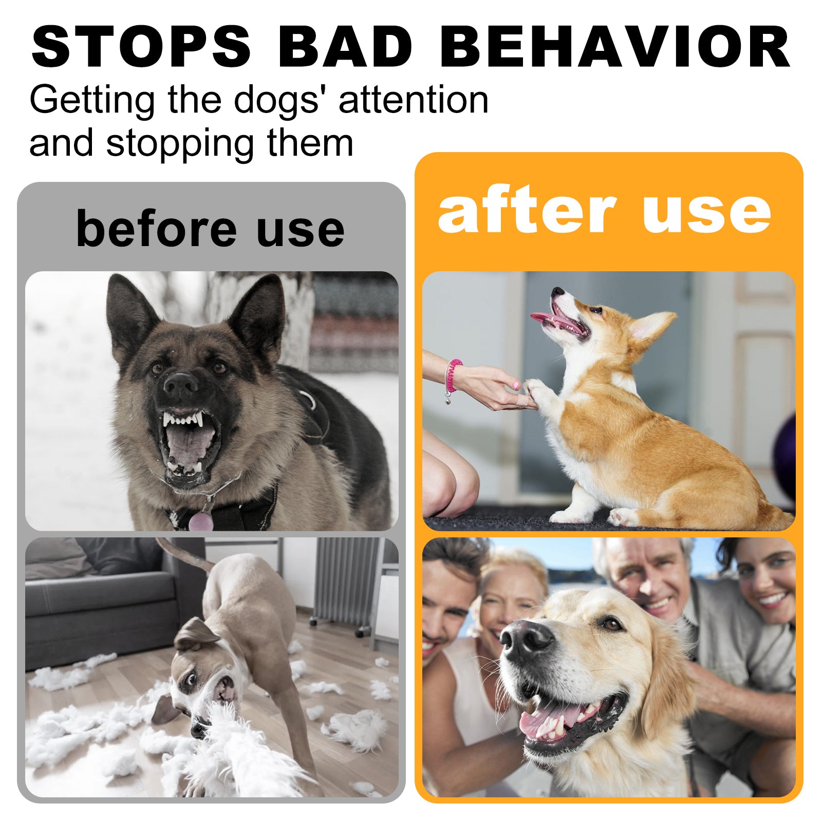 HKM-7010877 Ultrasonic Anti-Bark Device with 3 Adjustable Modes for Dogs, Effective Indoor & Outdoor Bark Control up to 50ft