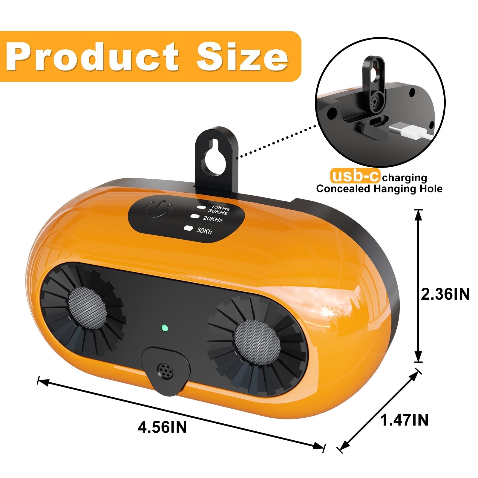 HKM-7010877 Ultrasonic Anti-Bark Device with 3 Adjustable Modes for Dogs, Effective Indoor & Outdoor Bark Control up to 50ft