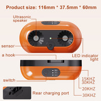HKM-7010877 Ultrasonic Anti-Bark Device with 3 Adjustable Modes for Dogs, Effective Indoor & Outdoor Bark Control up to 50ft