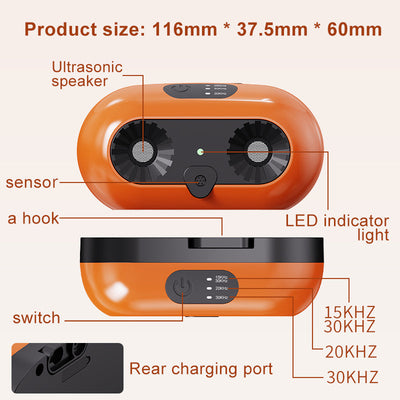 HKM-7010877 Ultrasonic Anti-Bark Device with 3 Adjustable Modes for Dogs, Effective Indoor & Outdoor Bark Control up to 50ft