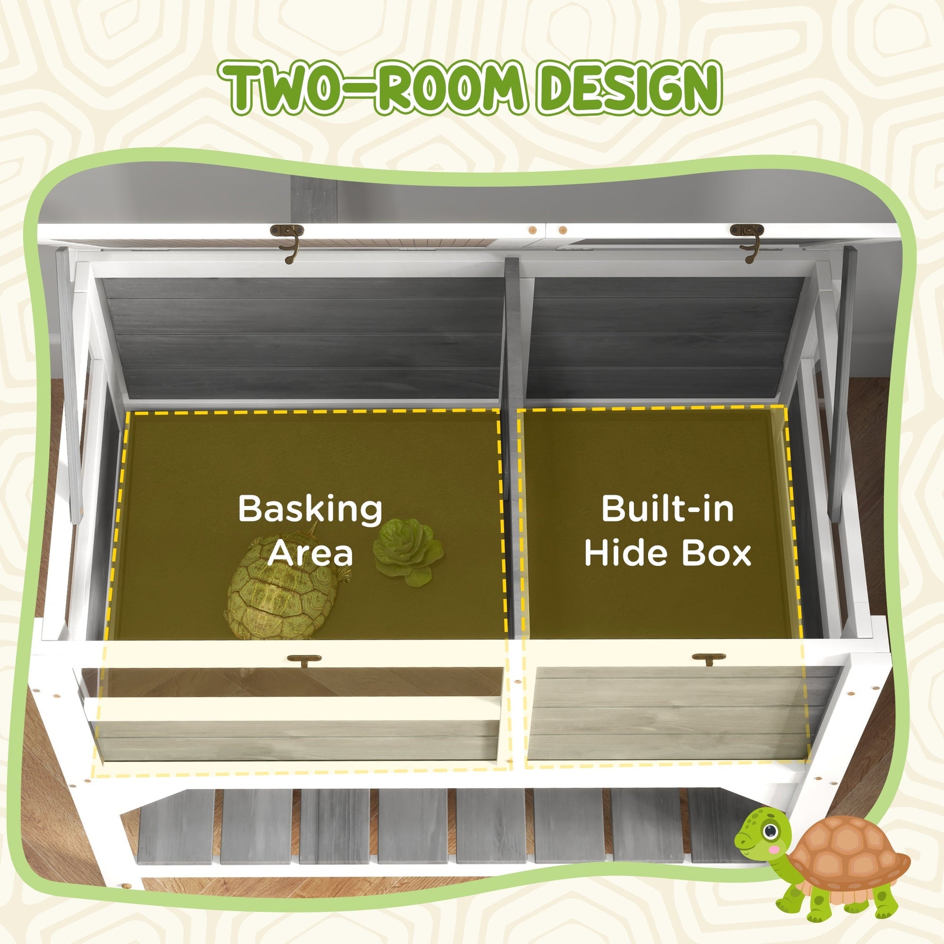 HKM-7011261 Tortoise Habitat with Under-Shelf Storage and Weather Protection for Indoor Use