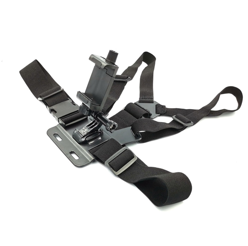 HKM-701139 Adjustable Chest Strap Clip for Mobile Phones and Sports Cameras, Fits 4-6 Inch Devices, Made of Plastic and Nylon