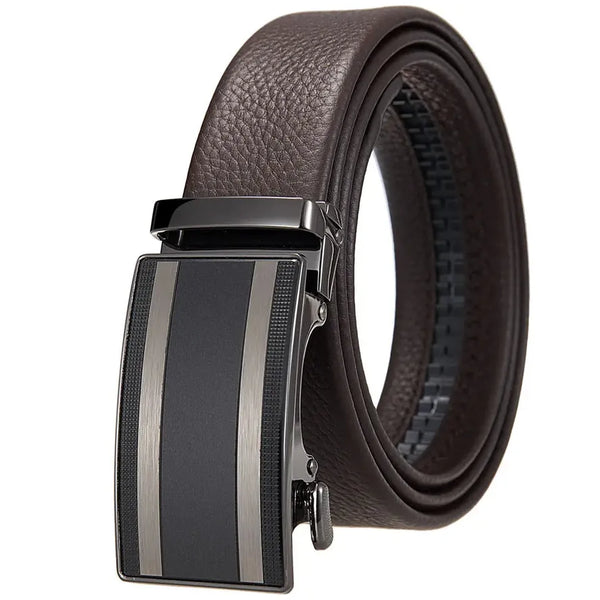 HKM-701139 Automatic Alloy Buckle Leather Belt with Removable Buckle - Model LY36-25629-5