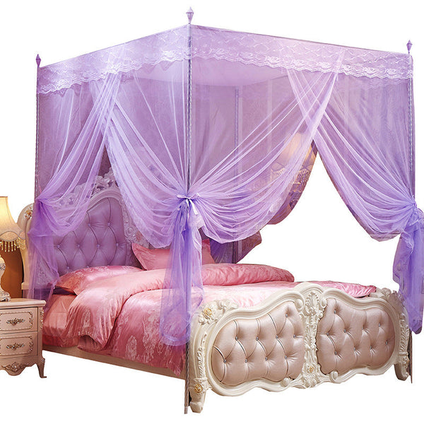 HKM-701267 Palace Style Royal Princess Mosquito Net with Steel Bracket – Polyester Fiber, Multiple Colors & Sizes
