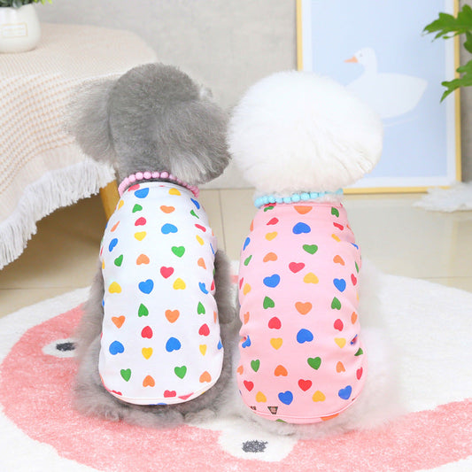 HKM-7013181 Colorful Cotton Dog Vest for Spring and Summer, Available in Multiple Sizes