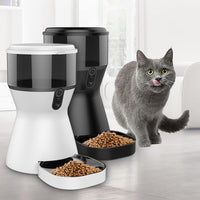 HKM-7013565 Automatic Pet Feeder for Dogs and Cats - WiFi, Video Options, ABS Material, White Finish