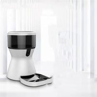 HKM-7013565 Automatic Pet Feeder for Dogs and Cats - WiFi, Video Options, ABS Material, White Finish