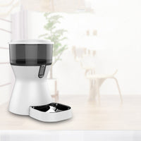 HKM-7013565 Automatic Pet Feeder for Dogs and Cats - WiFi, Video Options, ABS Material, White Finish