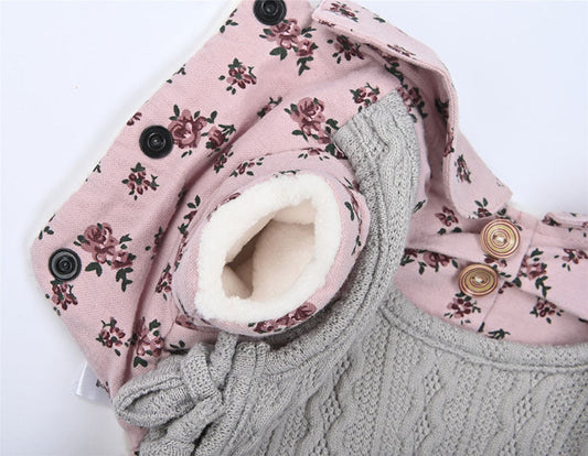HKM-7013949 Cozy Cotton and Wool Teddy Dog Apparel for Autumn and Winter