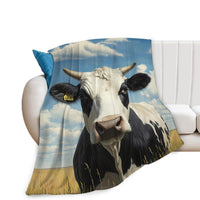 HKM-7014205 Cows Pattern Flannel Digital Blanket - 100x150cm, Multiple Color Options