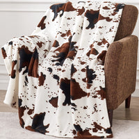 HKM-7014205 Cows Pattern Flannel Digital Blanket - 100x150cm, Multiple Color Options