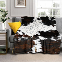 HKM-7014205 Cows Pattern Flannel Digital Blanket - 100x150cm, Multiple Color Options