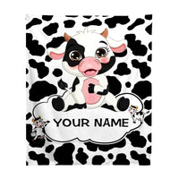 HKM-7014205 Cows Pattern Flannel Digital Blanket - 100x150cm, Multiple Color Options