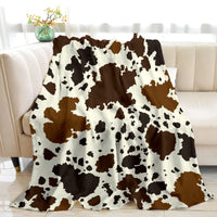 HKM-7014205 Cows Pattern Flannel Digital Blanket - 100x150cm, Multiple Color Options