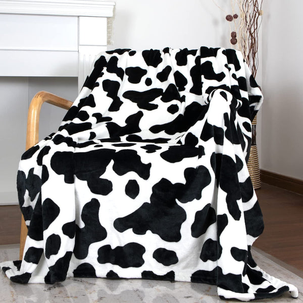 HKM-7014205 Cows Pattern Flannel Digital Blanket - 100x150cm, Multiple Color Options