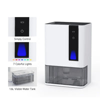 HKM-701459 Compact Home Dehumidifier for Indoor Use, 1.5L/Day Moisture Removal, 1600ml Water Tank Capacity