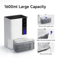 HKM-701459 Compact Home Dehumidifier for Indoor Use, 1.5L/Day Moisture Removal, 1600ml Water Tank Capacity
