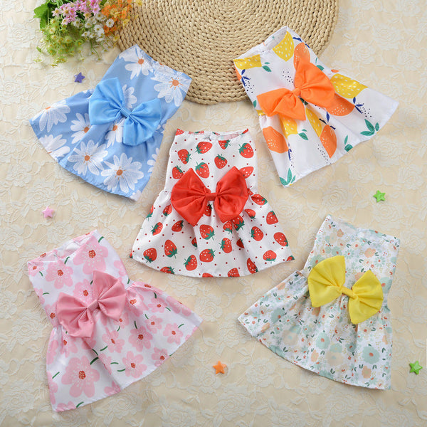 HKM-7014973 Cute Floral Princess Dress for Small Female Dogs in Various Colors and Sizes