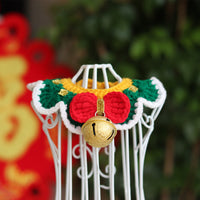 HKM-7015357 Hand-Woven Velvet Pet Scarf for All Seasons - Cartoon Design Available in XS, S, M, L Sizes