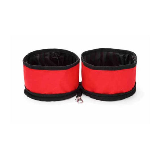 HKM-701587 Portable Folding Double Pet Bowl - Waterproof Oxford Cloth, Travel-Friendly Design, Compact Storage