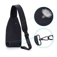 HKM-701651 Men's Outdoor Chest Bag for Leisure Sports, Compatible with iPad, Lightweight Polyester Fabric
