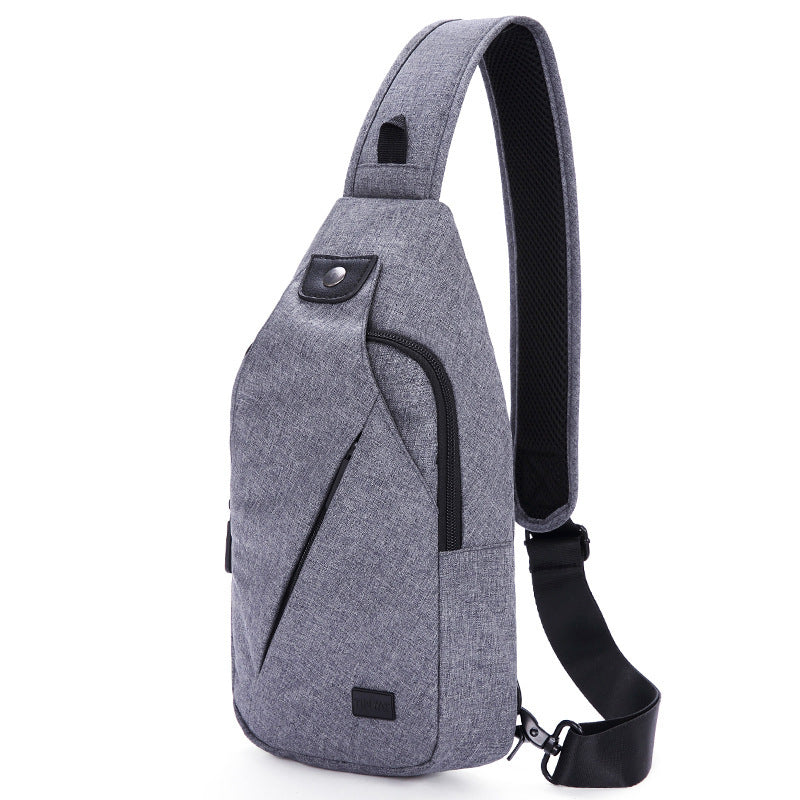 HKM-701651 Men's Outdoor Chest Bag for Leisure Sports, Compatible with iPad, Lightweight Polyester Fabric