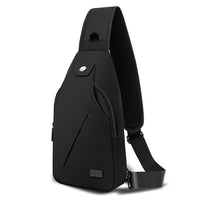 HKM-701651 Men's Outdoor Chest Bag for Leisure Sports, Compatible with iPad, Lightweight Polyester Fabric