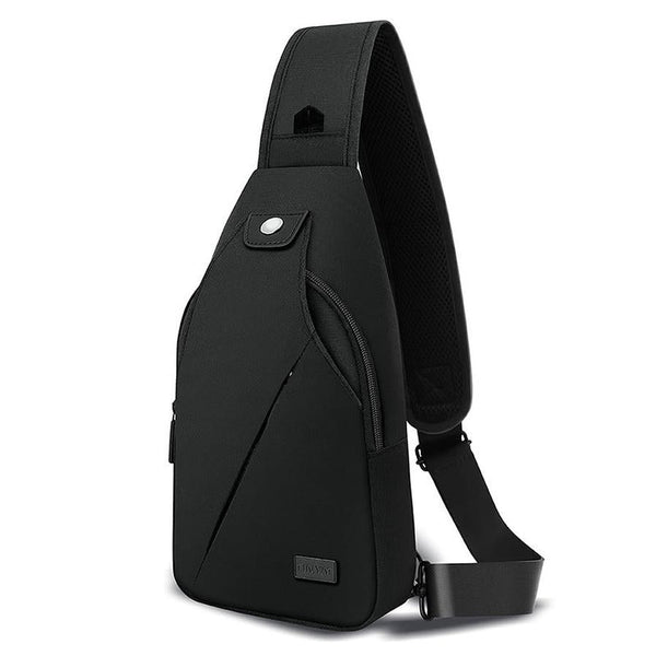 HKM-701651 Men's Outdoor Chest Bag for Leisure Sports, Compatible with iPad, Lightweight Polyester Fabric