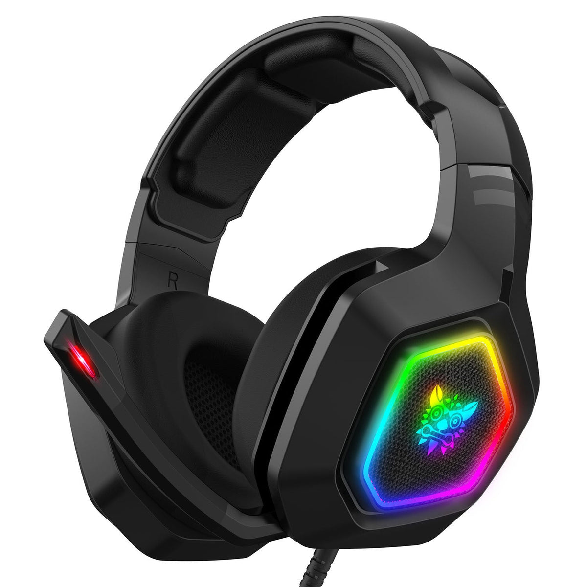 HKM-701651 Wired Gaming Headset with Noise Reduction and Microphone, Adjustable Cloth Earmuffs, Universal Compatibility