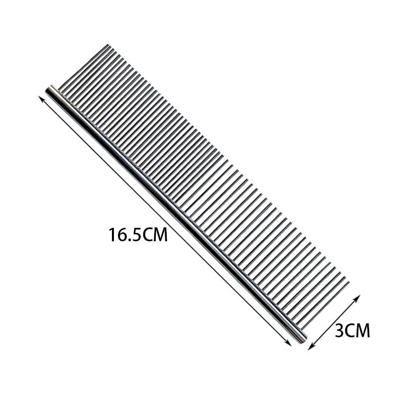 HKM-7018941 Stainless Steel Pet Comb - 16.5cm Long, Durable and Lightweight with Precision Needle Design