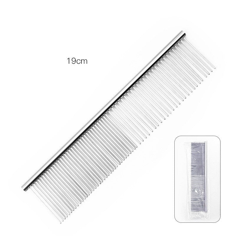 HKM-7018941 Stainless Steel Pet Comb - 16.5cm Long, Durable and Lightweight with Precision Needle Design