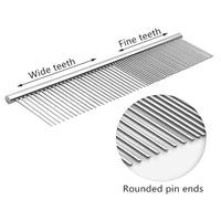 HKM-7018941 Stainless Steel Pet Comb - 16.5cm Long, Durable and Lightweight with Precision Needle Design